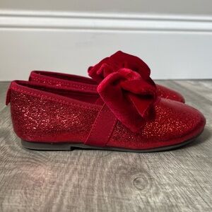 Sparkly Red H&M Shoes with velvet Bow